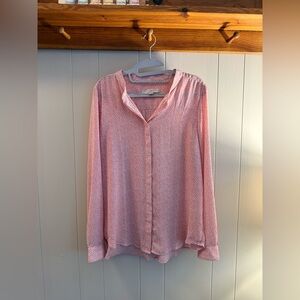 LOFT Pink Patterned Button Down Shirt